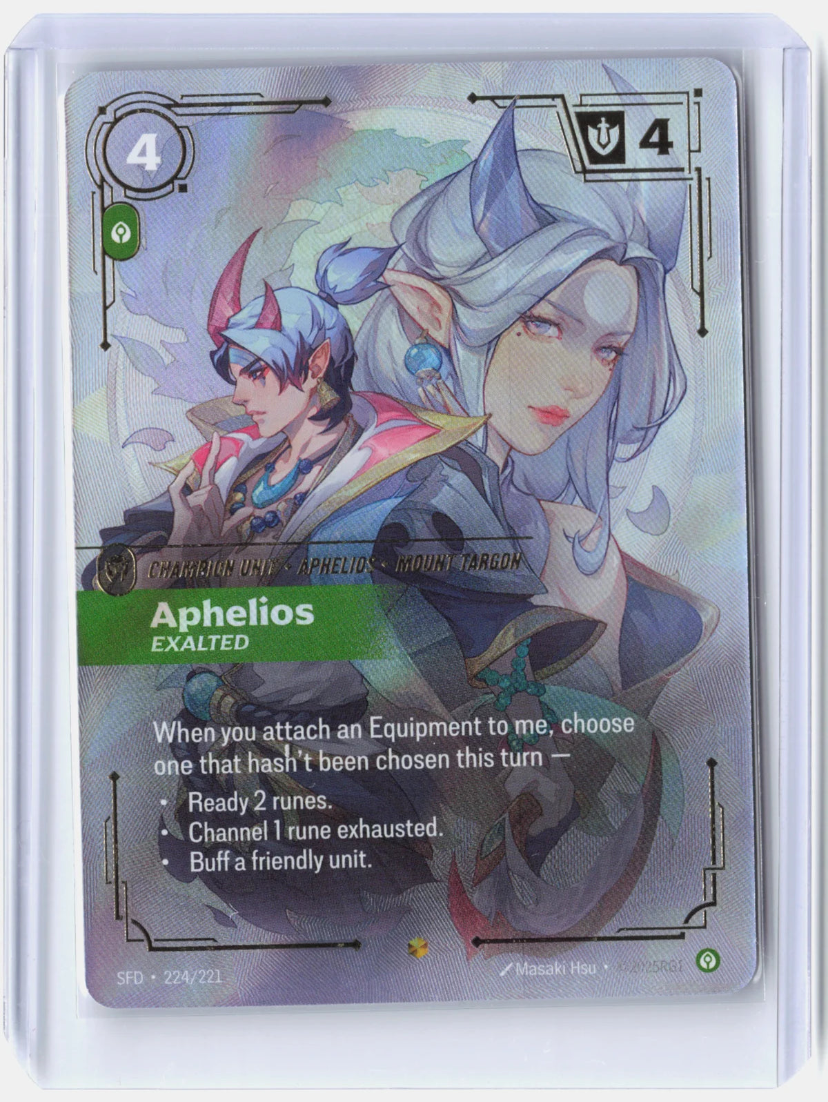 Aphelios - Exalted (Overnumbered) 224/221 (Spiritforged)