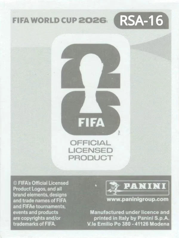Panini FIFA World Cup 2026 Sticker RSA 16 Sipho Mbule International Edition