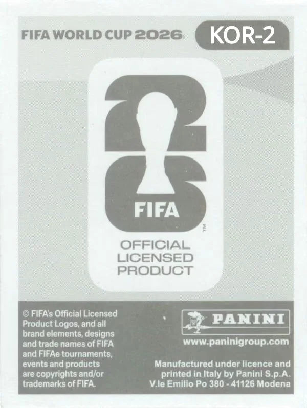 Panini FIFA World Cup 2026 Sticker KOR 2 Hyeonwoo Jo International Edition