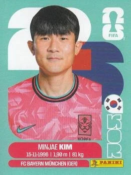 Panini FIFA World Cup 2026 Sticker KOR 4 Minjae Kim International Edition