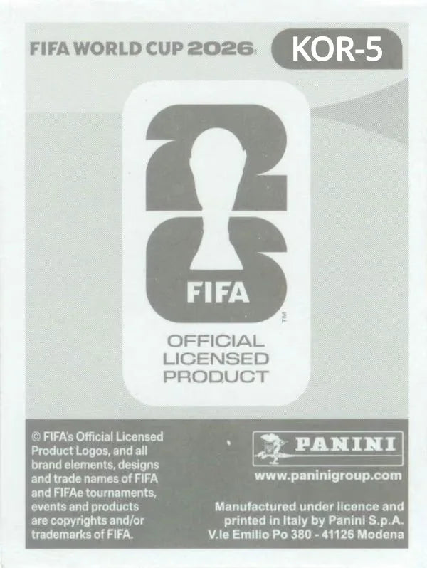 Panini FIFA World Cup 2026 Sticker KOR 5 Yumin Cho International Edition