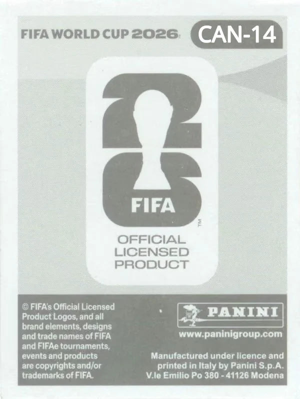 Panini FIFA World Cup 2026 Sticker CAN 14 Jacob Shaffelburg International Edition