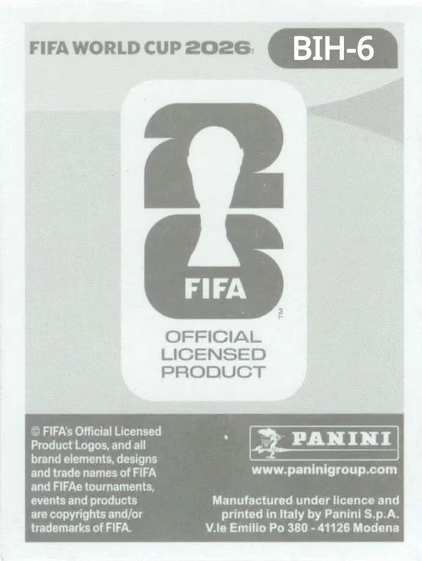 Panini FIFA World Cup 2026 Sticker BIH 6 Nihad Mujakić International Edition