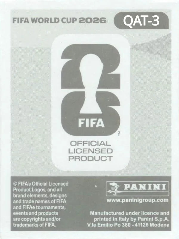 Panini FIFA World Cup 2026 Sticker QAT 3 Sultan Albrake International Edition