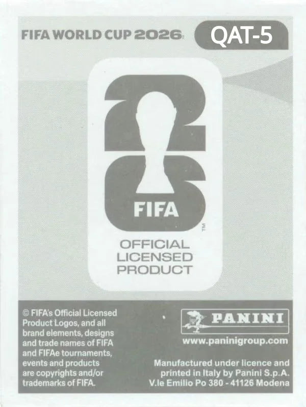 Panini FIFA World Cup 2026 Sticker QAT 5 Homam Ahmed International Edition