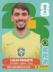 Panini FIFA World Cup 2026 Sticker BRA 9 Lucas Paquetá International Edition
