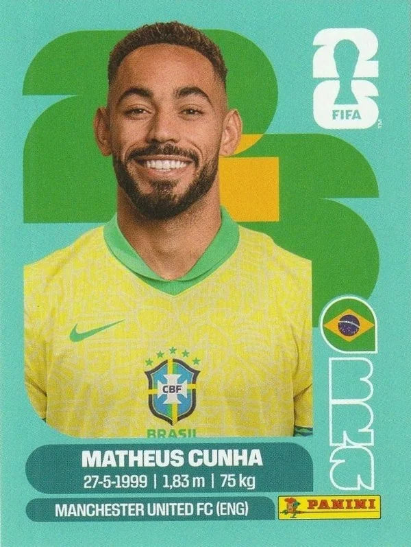 Panini FIFA World Cup 2026 Sticker BRA 17 Matheus Cunha International Edition