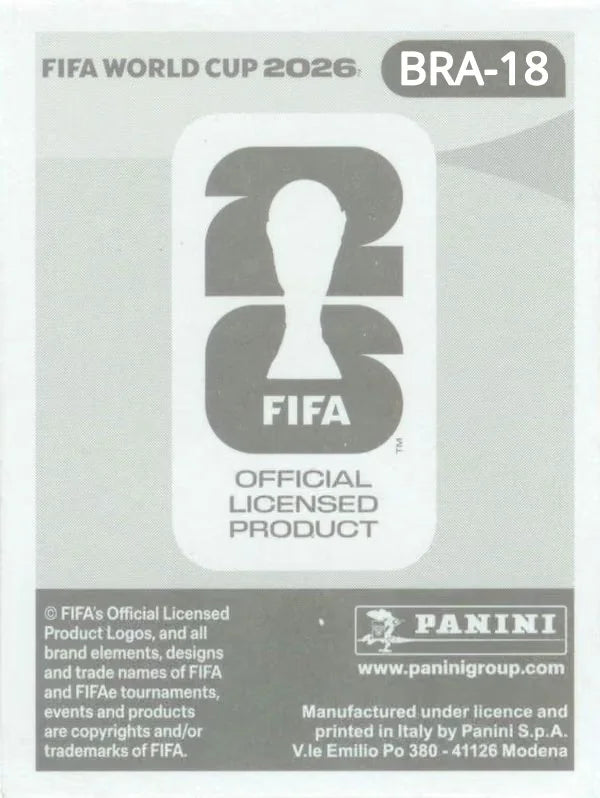 Panini FIFA World Cup 2026 Sticker BRA 18 Gabriel Martinelli International Edition