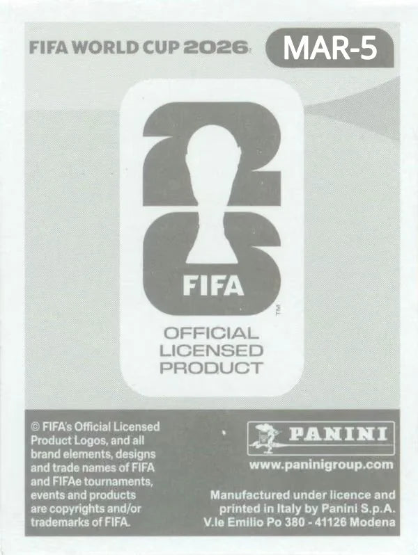 Panini FIFA World Cup 2026 Sticker MAR 5 Noussair Mazraoui International Edition