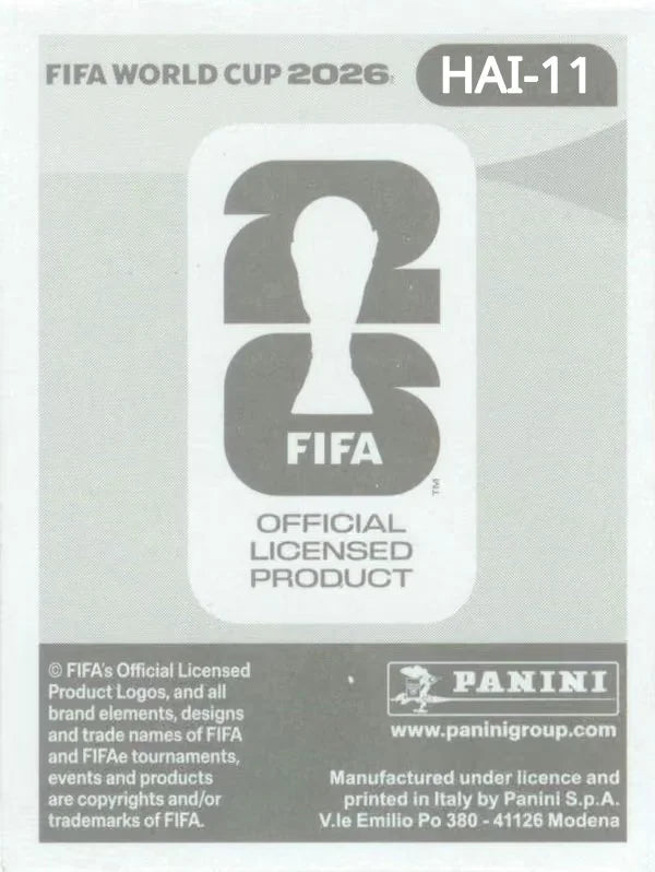 Panini FIFA World Cup 2026 Sticker HAI 11 Danley Jean Jacques International Edition