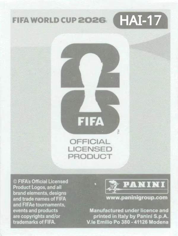 Panini FIFA World Cup 2026 Sticker HAI 17 Ruben Providence International Edition