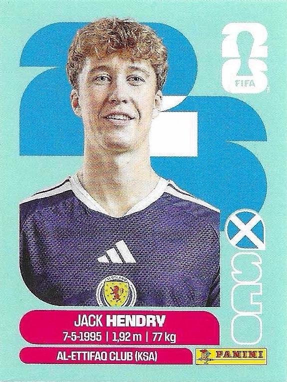Panini FIFA World Cup 2026 Sticker SCO 3 Jack Hendry International Edition