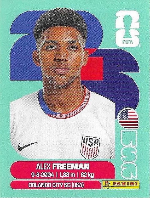 Panini FIFA World Cup 2026 Sticker USA 6 Alex Freeman International Edition