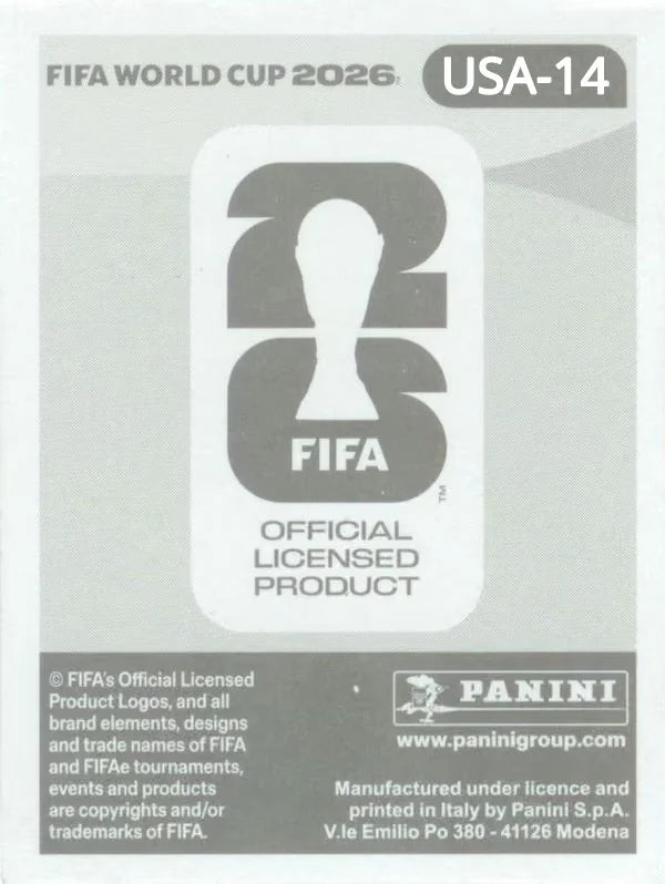 Panini FIFA World Cup 2026 Sticker USA 14 Diego Luna International Edition