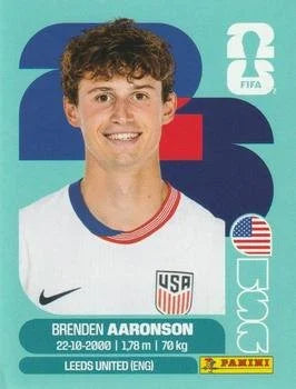 Panini FIFA World Cup 2026 Sticker USA 17 Brenden Aaronson International Edition