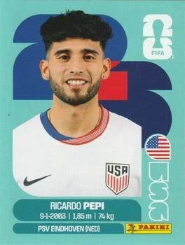 Panini FIFA World Cup 2026 Sticker USA 18 Ricardo Pepi International Edition
