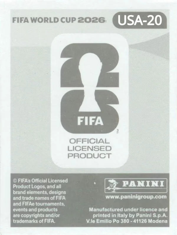 Panini FIFA World Cup 2026 Sticker USA 20 Folarin Balogun International Edition