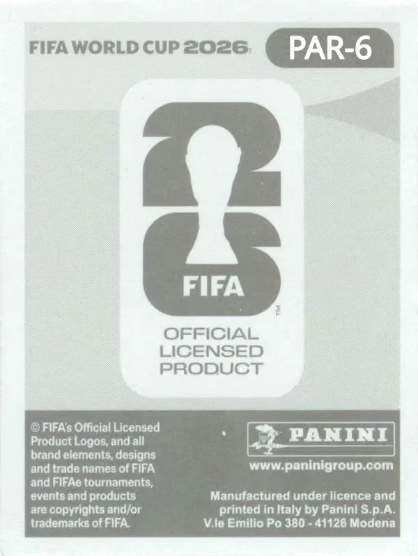 Panini FIFA World Cup 2026 Sticker PAR 6 Juan José Cáceres International Edition