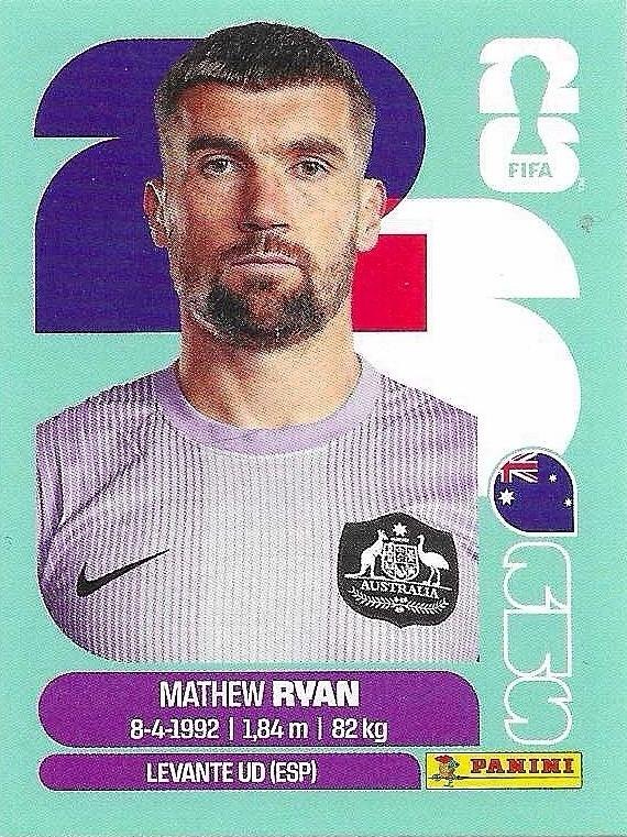Panini FIFA World Cup 2026 Sticker AUS 2 Mathew Ryan International Edition