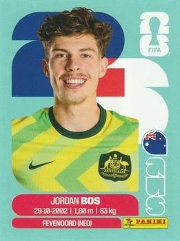 Panini FIFA World Cup 2026 Sticker AUS 6 Jordan Bos International Edition