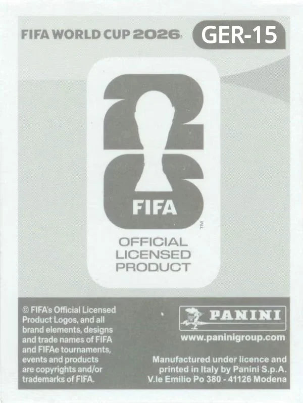 Panini FIFA World Cup 2026 Sticker GER 15 Jamal Musiala International Edition