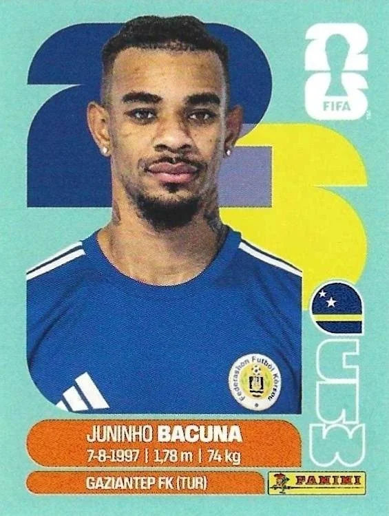 Panini FIFA World Cup 2026 Sticker CUW 11 Juninho Bacuna International Edition