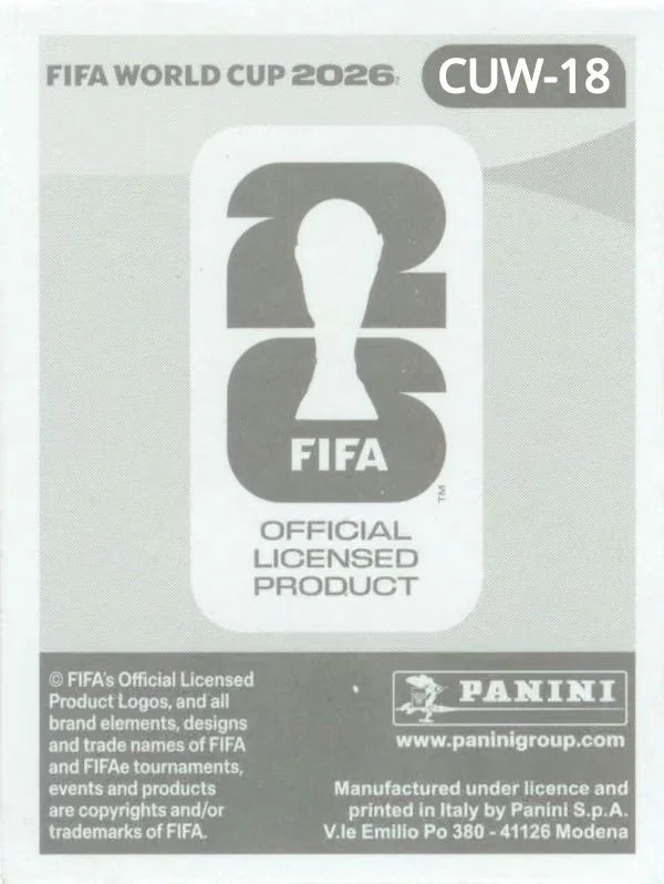 Panini FIFA World Cup 2026 Sticker CUW 18 Jeremy Antonisse International Edition