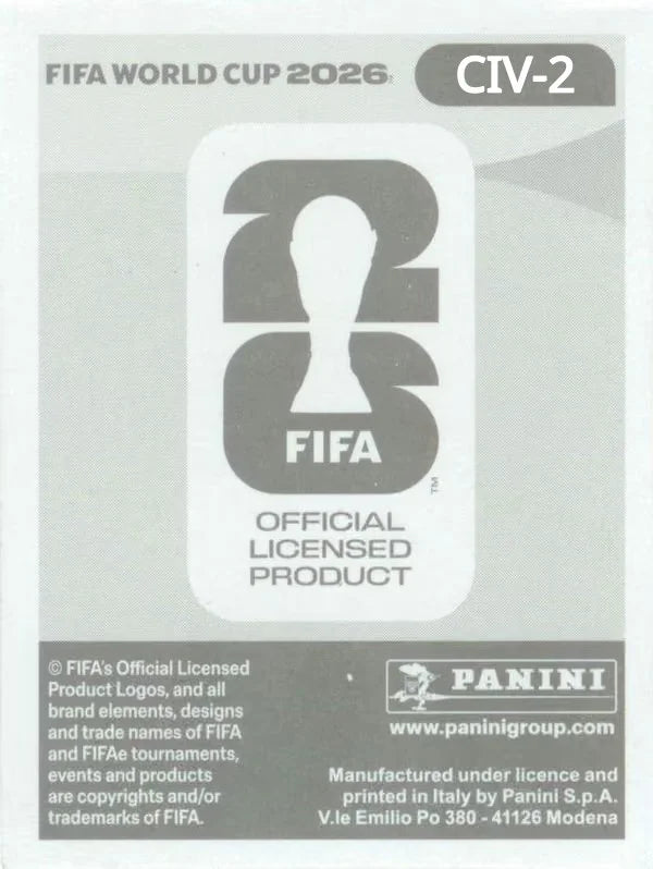 Panini FIFA World Cup 2026 Sticker CIV 2 Yahia Fofana International Edition