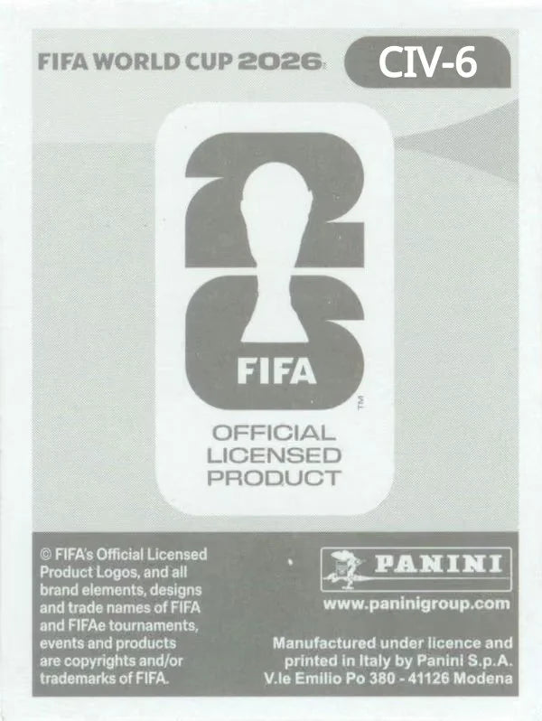 Panini FIFA World Cup 2026 Sticker CIV 6 Evan Ndicka International Edition