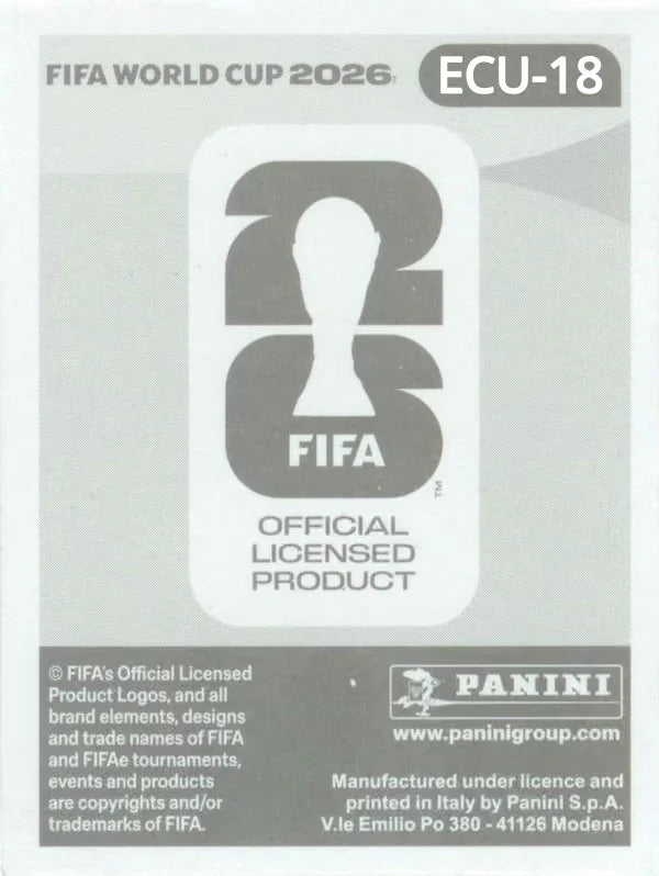 Panini FIFA World Cup 2026 Sticker ECU 18 Alan Minda International Edition