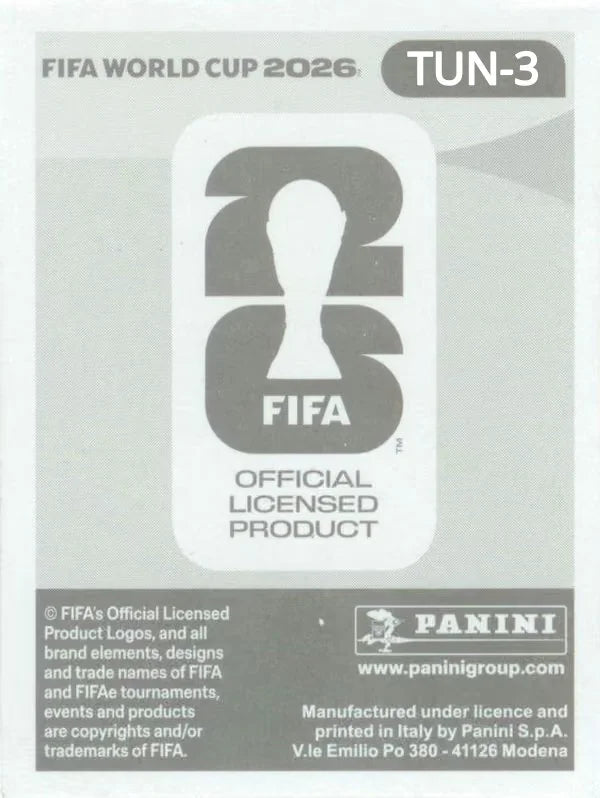 Panini FIFA World Cup 2026 Sticker TUN 3 Aymen Dahmen International Edition