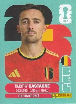Panini FIFA World Cup 2026 Sticker BEL 4 Timothy Castagne International Edition