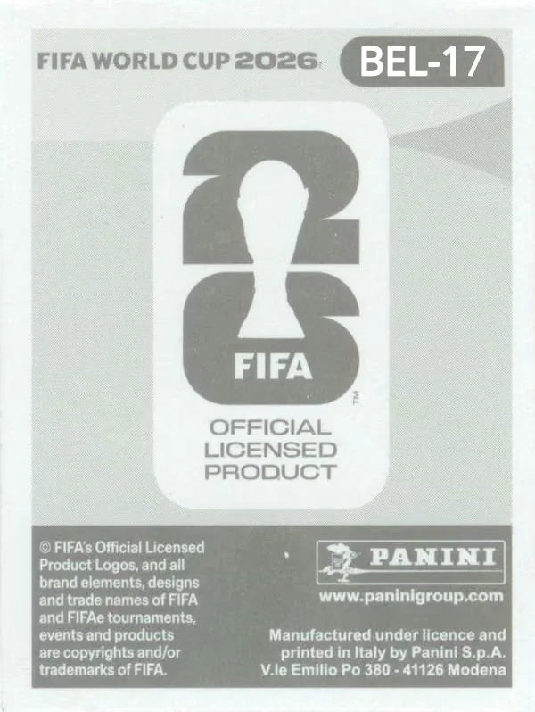 Panini FIFA World Cup 2026 Sticker BEL 17 Charles De Ketelaere International Edition