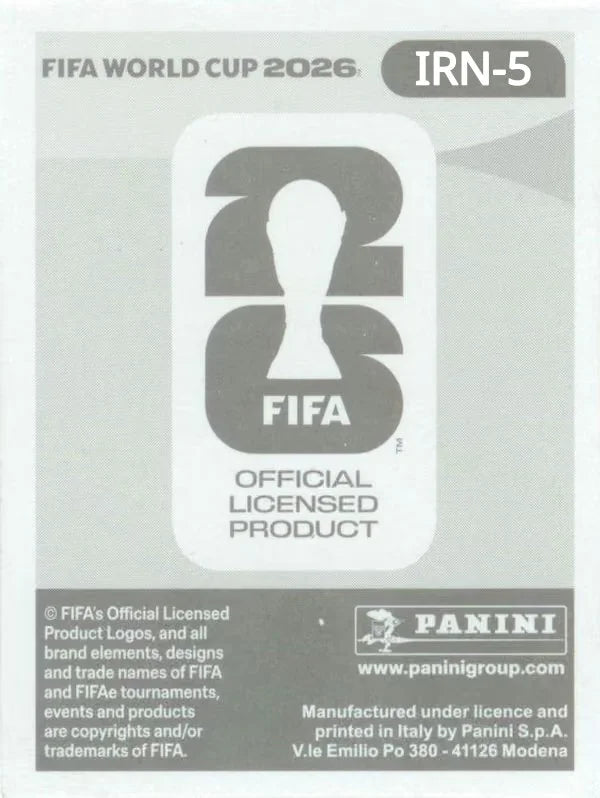 Panini FIFA World Cup 2026 Sticker IRN 5 Milad Mohammadi International Edition