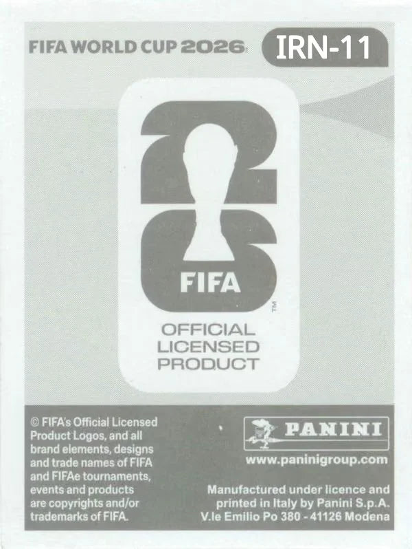 Panini FIFA World Cup 2026 Sticker IRN 11 Saeed Ezatolahi International Edition
