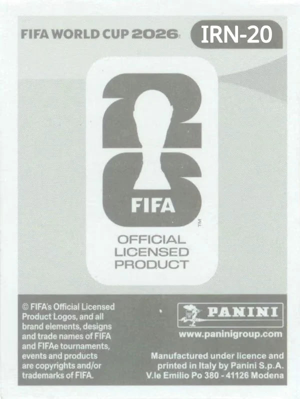 Panini FIFA World Cup 2026 Sticker IRN 20 Ali Gholizadeh International Edition