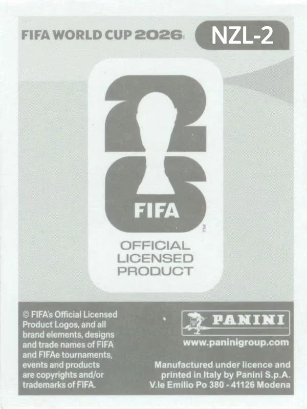 Panini FIFA World Cup 2026 Sticker NZL 2 Max Crocombe Payne International Edition