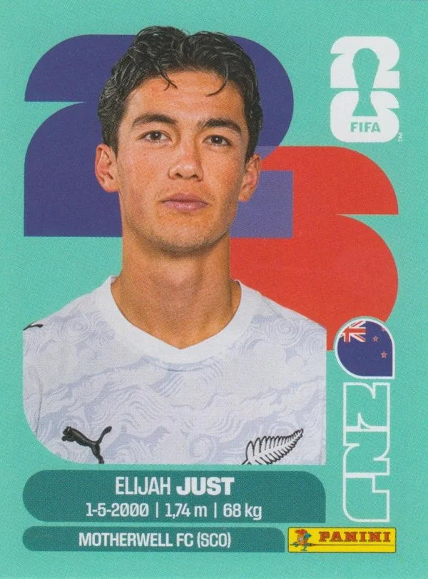 Panini FIFA World Cup 2026 Sticker NZL 18 Elijah Just International Edition