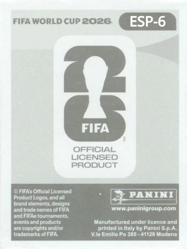 Panini FIFA World Cup 2026 Sticker ESP 6 Pedro Porro International Edition