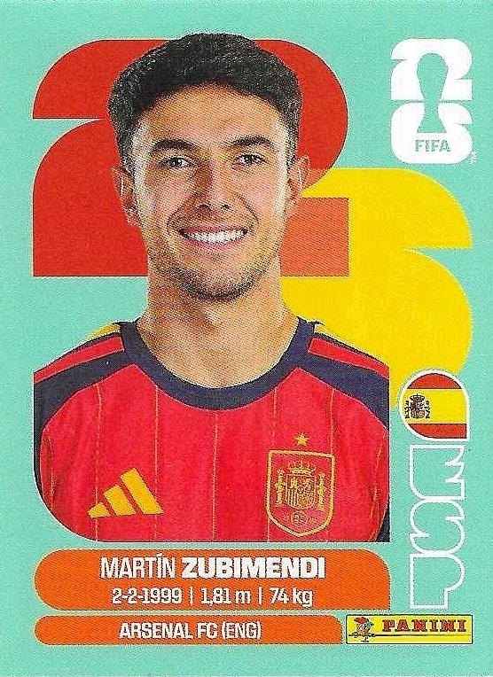 Panini FIFA World Cup 2026 Sticker ESP 9 Martín Zubimendi International Edition