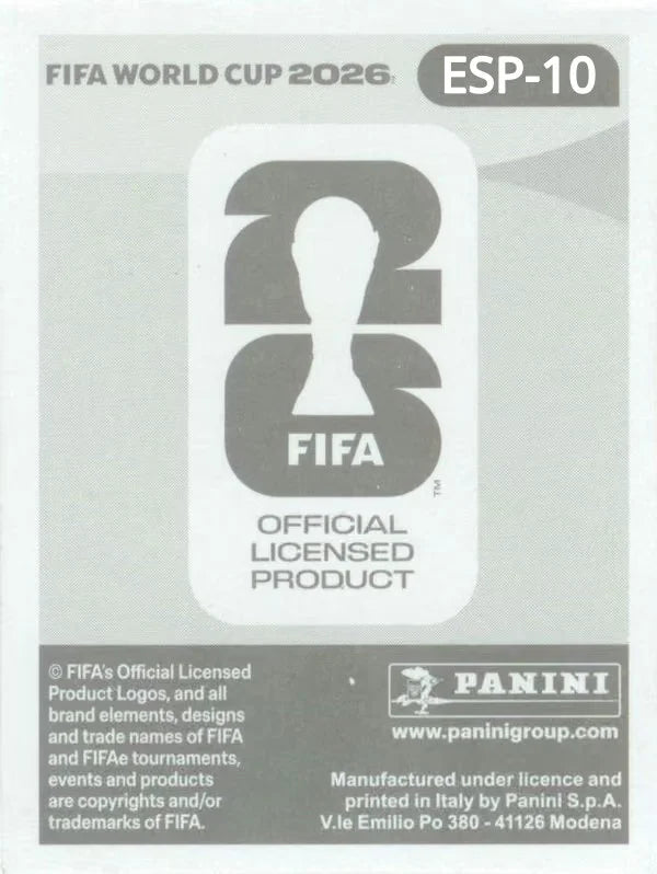 Panini FIFA World Cup 2026 Sticker ESP 10 Rodri International Edition