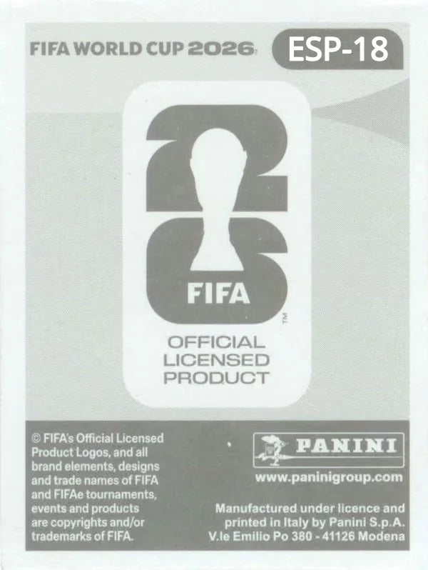 Panini FIFA World Cup 2026 Sticker ESP 18 Ferran Torres International Edition