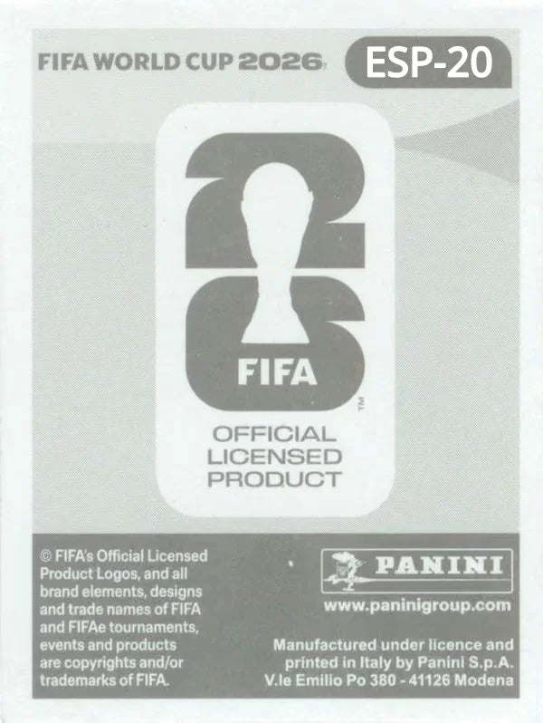 Panini FIFA World Cup 2026 Sticker ESP 20 Mikel Oyarzabal International Edition