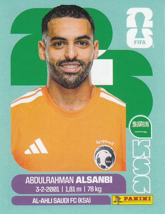 Panini FIFA World Cup 2026 Sticker KSA 3 Abdulrahman Al-Sanbi International Edition