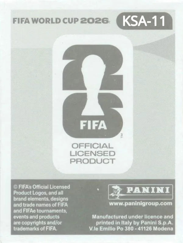 Panini FIFA World Cup 2026 Sticker KSA 11 Abdullah Alkhaibari International Edition
