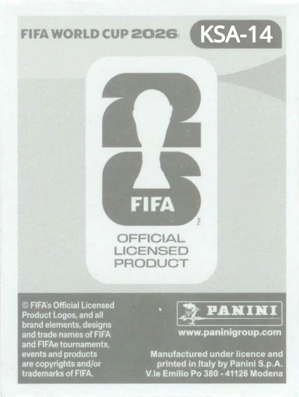 Panini FIFA World Cup 2026 Sticker KSA 14 Saleh Abu Alshamat International Edition
