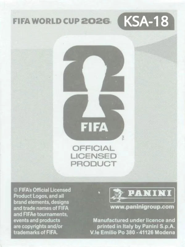 Panini FIFA World Cup 2026 Sticker KSA 18 Feras Akbrikan International Edition
