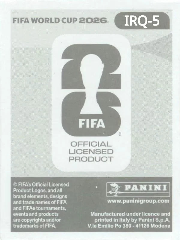 Panini FIFA World Cup 2026 Sticker IRQ 5 Akam Hashem International Edition