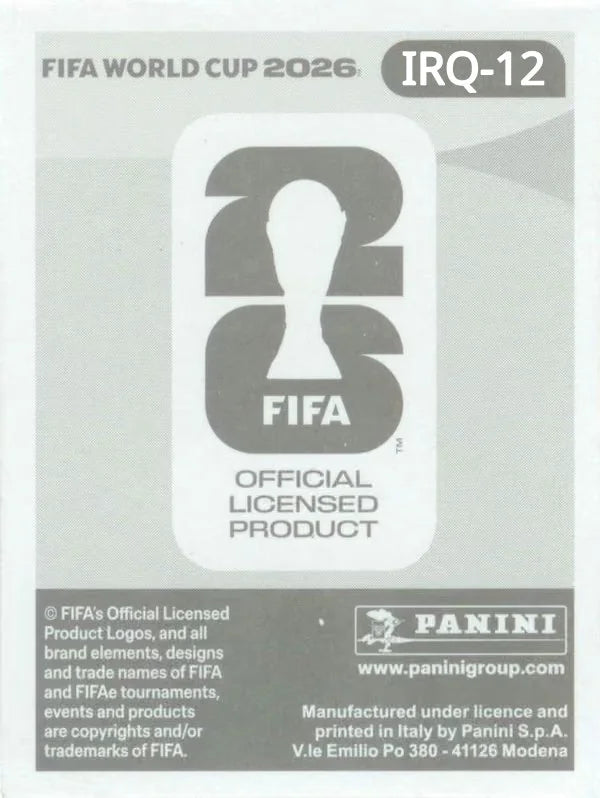 Panini FIFA World Cup 2026 Sticker IRQ 12 Ali Jasim International Edition
