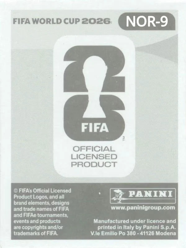 Panini FIFA World Cup 2026 Sticker NOR 9 Morten Thorsby International Edition
